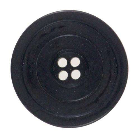 Schwarzer Steinnuss-Knopf 15 mm mit Zierrand – für Sakkos & Blazer