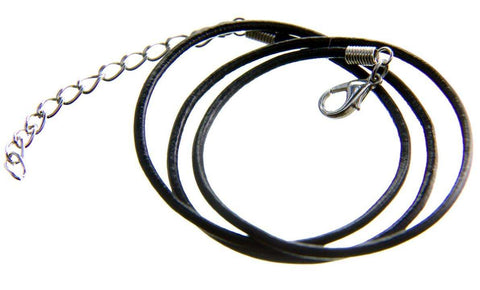 Halskette Lederband Schwarz mit Mini Karabiner Halskette-47