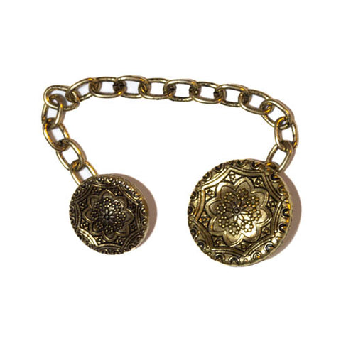 Doppelter Ketten Knopf TK-145-Altgold