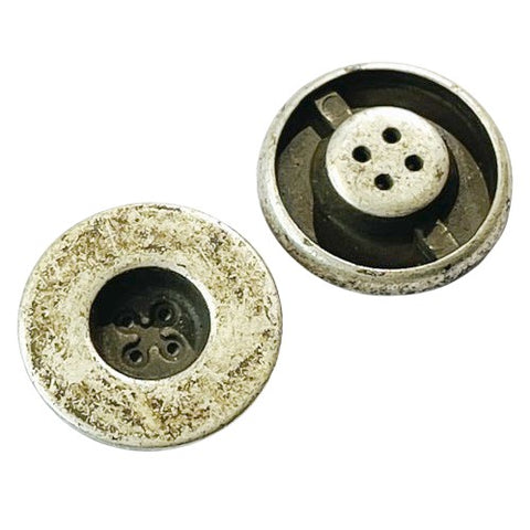 Metall Knopf MK-556-Altsilber-Braun