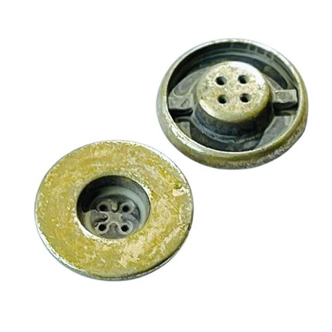 Metall Knopf MK-556-Silber-Braun