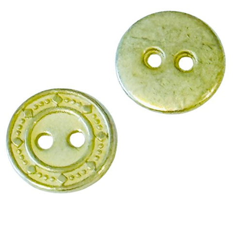 Metallknöpfe Silbermessing mit Musterrand 2-Loch KPM-14sg