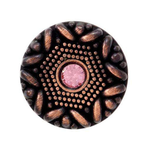 Metall Knopf mit Strass MK-246k li.rose