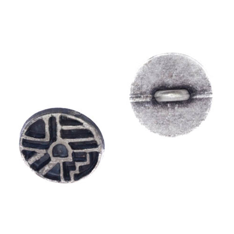 Metallknöpfe Inka Muster MK 464-ALTSILBER