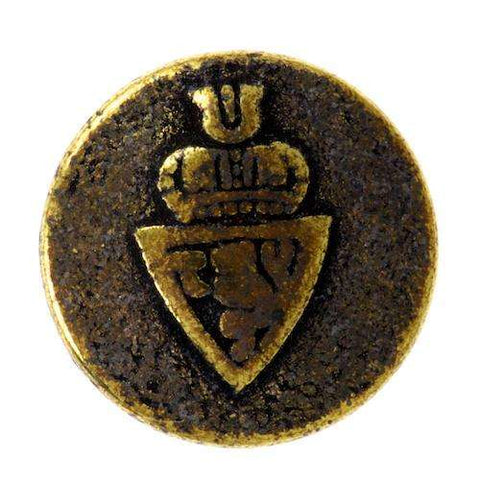 Wappen Knopf mit Öse Messing kpm-82m