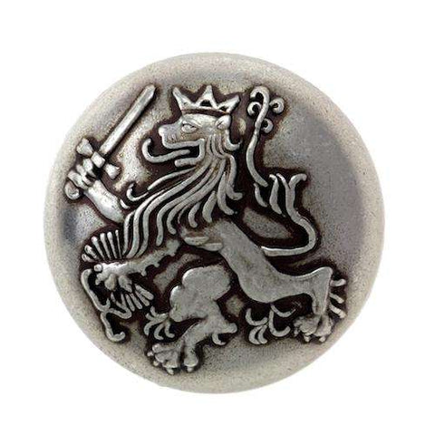 Wappen Knopf mit Öse Altsilber mk-136as
