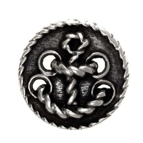 Metall Knopf Anker in Knotenoptik MK-109as