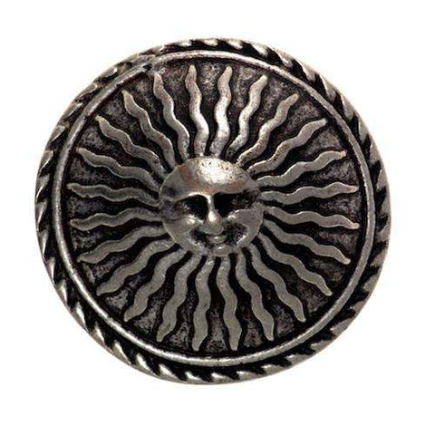 Metall Knopf Sonne Altsilber MK-104as