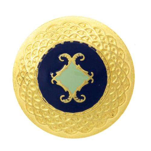 Wappen Knopf mit Ösen-Motiv MK-310g blgrue