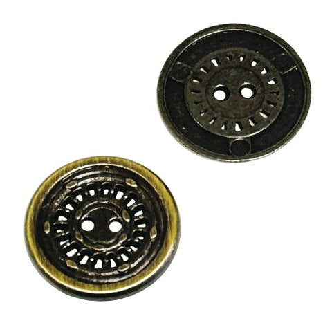 Metallknöpfe Speichenmuster MK-11-Stahl-Messing