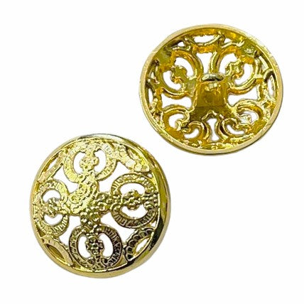 Metallknopf Filigran durchbrochen TK-222 Gold