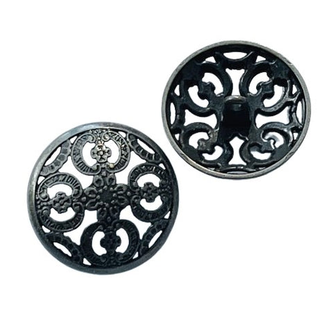 Metallknopf Filigran durchbrochen TK-222 Stahl matt