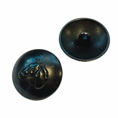 Metallknöpfe Schwarzer Ösen Knopf Pferdekopf Motive MK-103