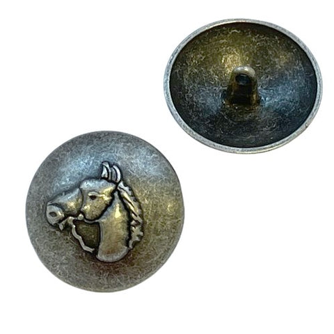 Metall Knopf mit Pferdekopf MK-103as