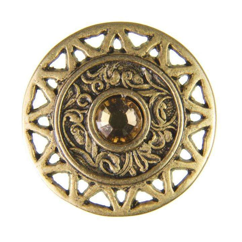 Strass Knopf No.13 mit Strass ST-13ag li-topaz