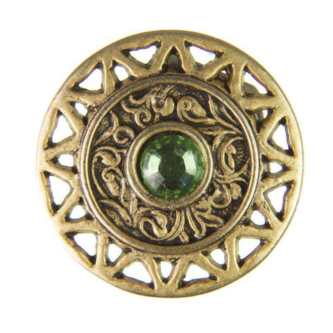 Strass Knopf No.13 mit Strass ST-13ag peridot