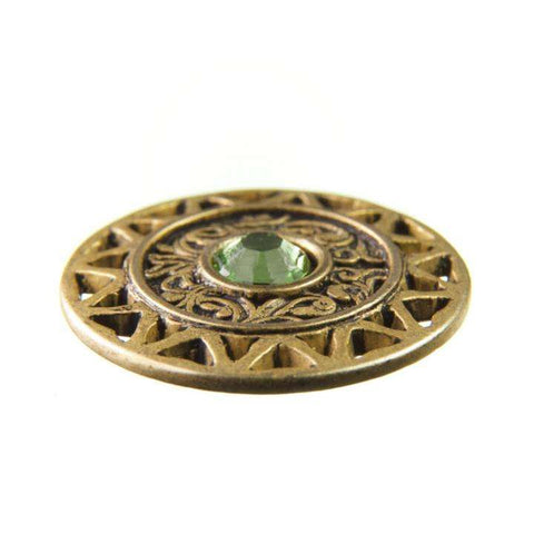 Strass Knopf No.13 mit Strass ST-13ag peridot