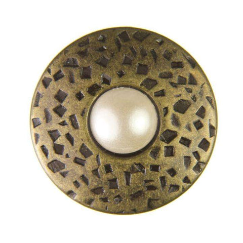 Knopf mit Swarovski®Crystal mit Perle creme ST-17ag