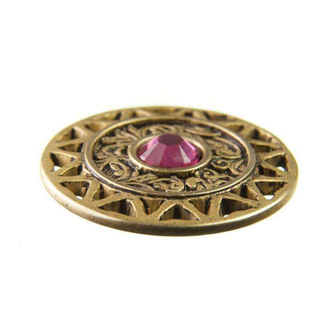 Strass Knopf No.13 mit Strass ST-13ag Rose