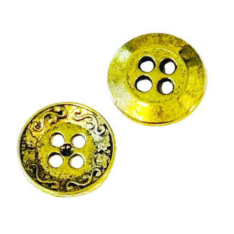 Metallknöpfe Altgold mit Ornament Rand Mk-399ag