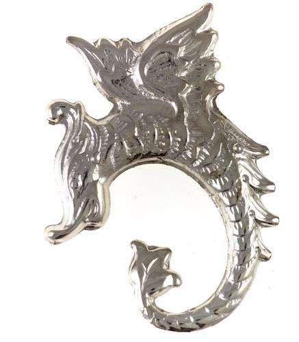 Niete Drachen mit 2 Nietstellen Silber