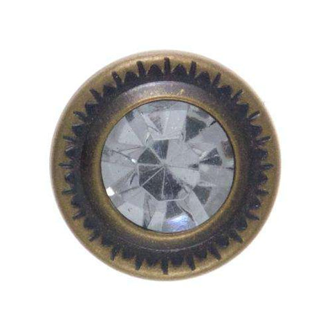 Niete mit Strassstein braun-messing