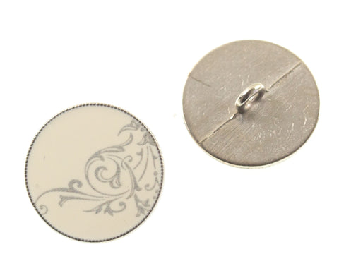 Ösen Knopf creme mit Laser Ornament mk-67-creme