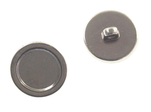 Ösen Knopf Flach mit Rand mk-89-silber