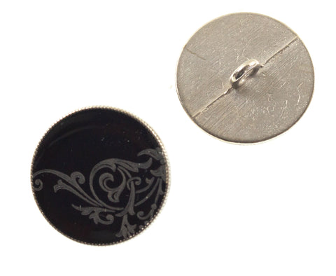 Ösen Knopf schwarz mit Laser Ornament mk-67-schwarz