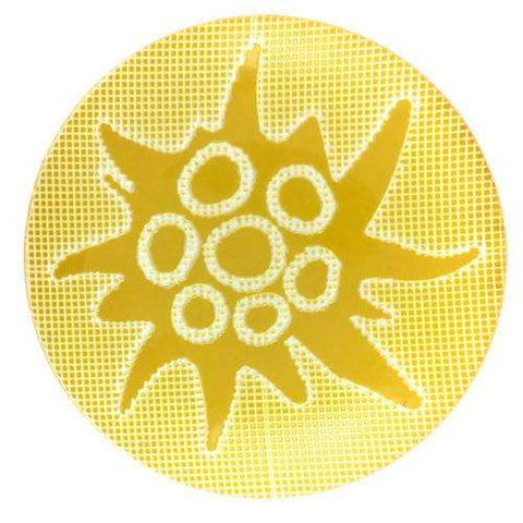 Knopf mit Edelweiß Druck TKK-25gelb