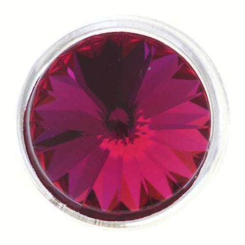 Swarovski Knopf Transparent eingefasster Crystal Fuchsia