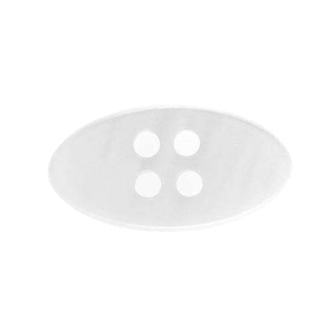 Flache 4 Loch Knebel Knöpfe weiß Ovale KP-17w