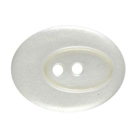 Ovale Knopf 2-Loch weiß KW-91