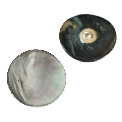 Trocas Perlmutt Knopf grau Öse pl-gr-203-815-1