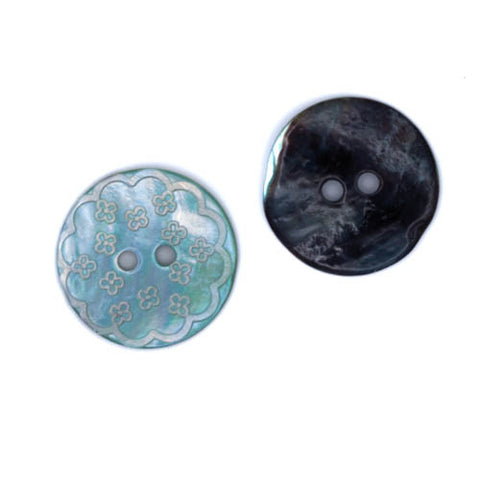 Perlmuttknopf Blümchen PL-47-hell-blau