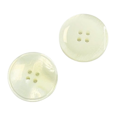 Perlmuttimitat 4-Loch Knopf Speckmatt pli-29-weiß