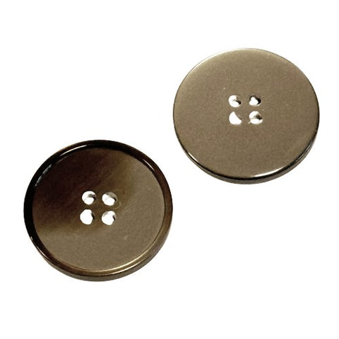 Perlmuttimitat Knöpfe 4-Loch Braun halb Transparent pli-35