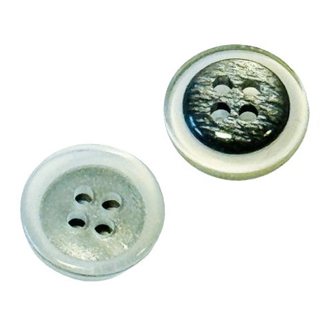 Perlmuttimitat Grau Transparent 4-loch PLI-34