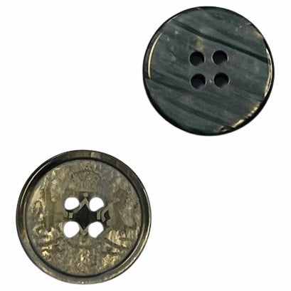 Perlmuttimitat Knopf mit Wappen pli-31-Grau