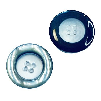 Perlmuttimitat Knopf pli-15-grau-transparent