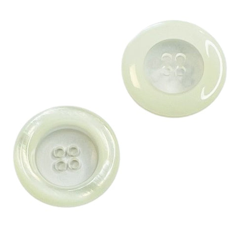 Perlmuttimitat Knopf pli-15-weiß-transparent