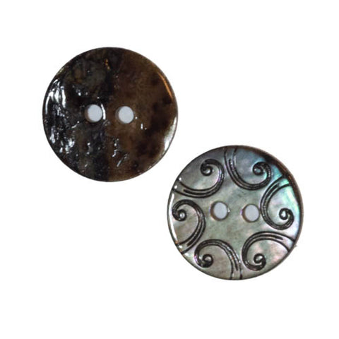 Perlmuttknopf Laser Ranken PL-10-grau