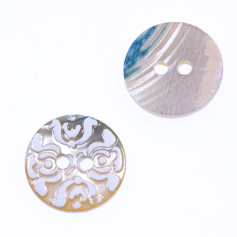 Perlmuttknopf Ranken PL-3-creme-weiß