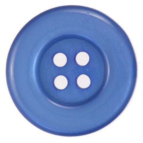4-Loch Knopf mit Rand blau glänzend KBL-91