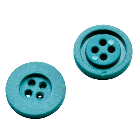 4-Loch Kunststoff Knöpfe Türkis mit breitem Rand