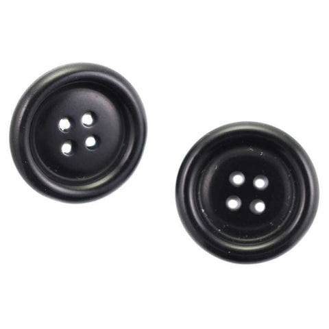 Schwarze 4-Loch Knöpfe mit Rand KS-25
