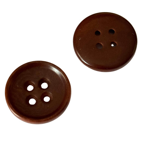 Steinnuss Knopf 18-20mm dunkelbraun 4-Loch