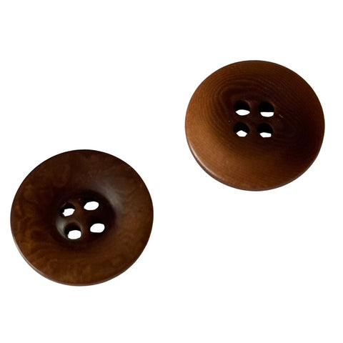 Steinnuss Knopf 18mm Braun 4-Loch