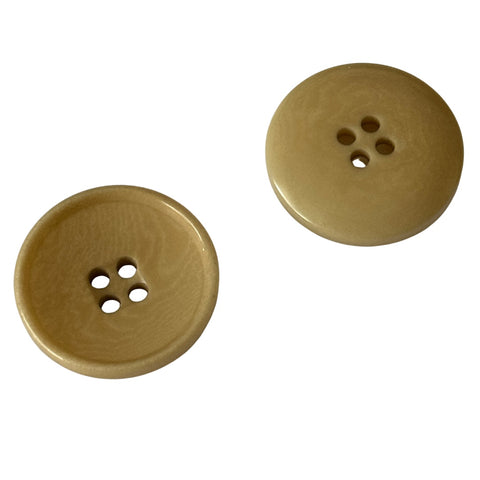 Steinnuss Knopf 20-23mm beige 4-Loch schmaler Rand