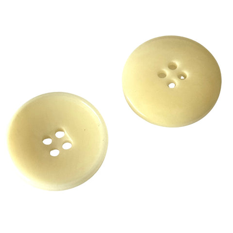 Steinnuss Knopf 23mm creme weiß 4-Loch schmaler Rand